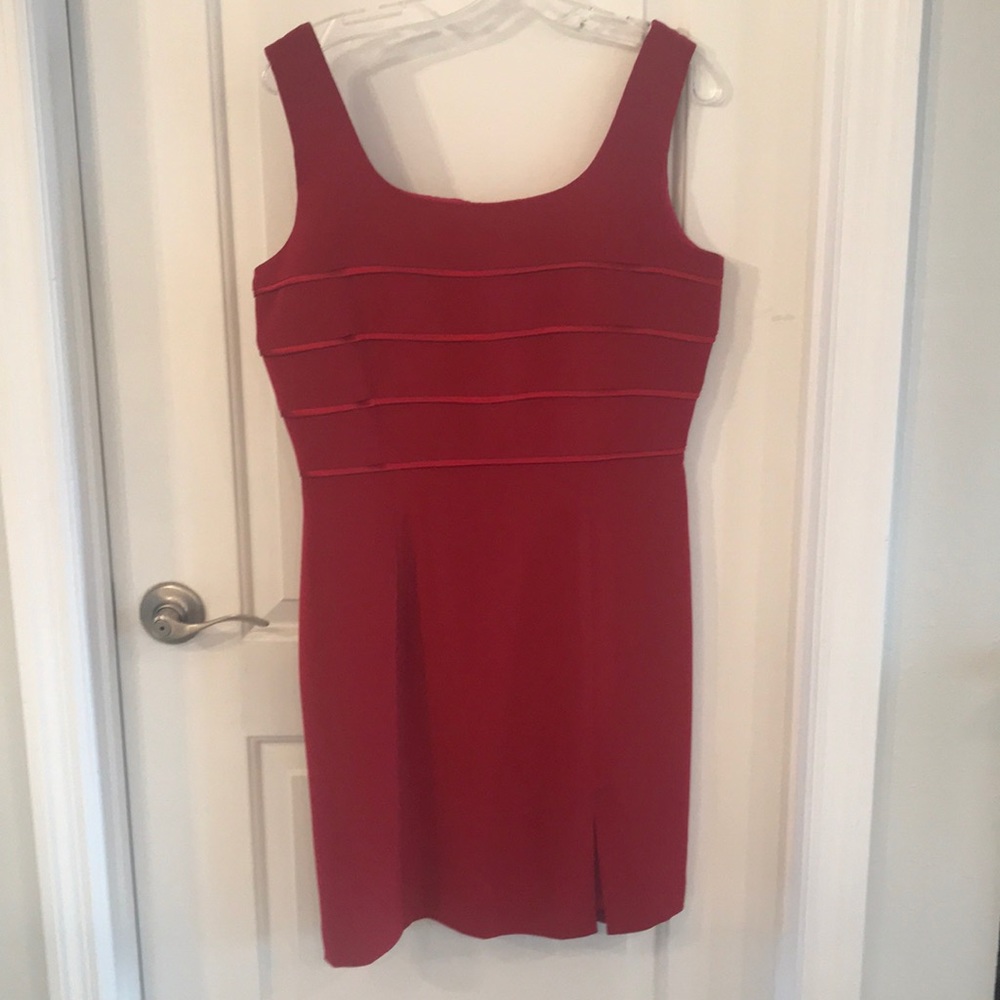 MK studio size 8 red dress polyester with satin